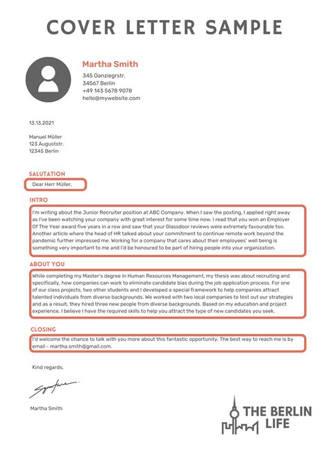 Cover letter template netherlands